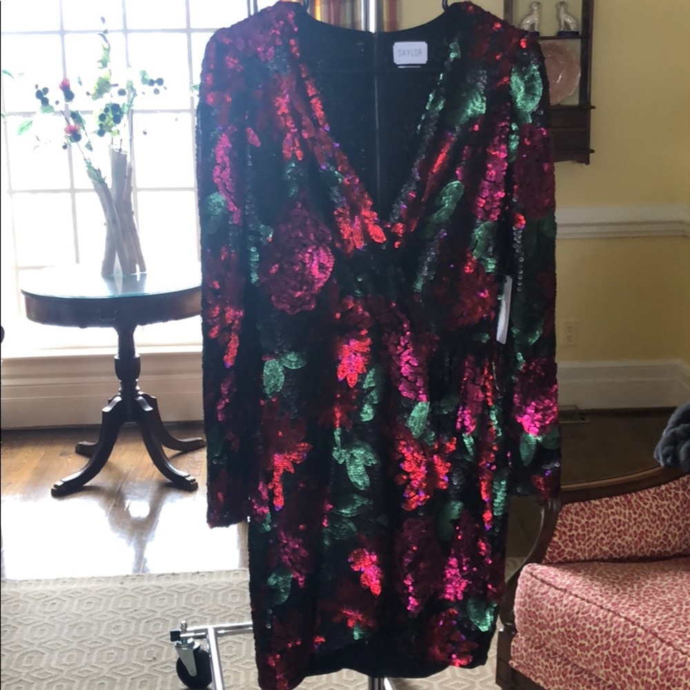 Saylor Sequin Lou Wrap Dress